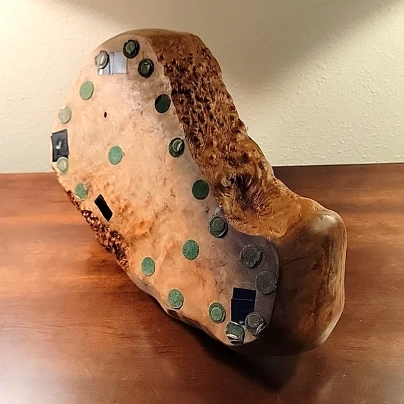 Artisan Made Burlwood Wine Bottle display - Picture 6 of 7